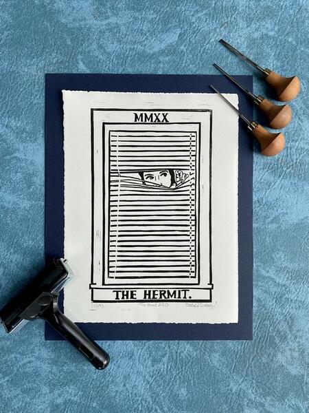 The Hermit 2020: Limited-Edition Hand-Printed Linocut Art | Etsy