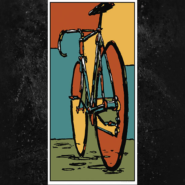 MODERN ART STYLE BICYCLE SCREEN PRINT — Humantree.com – The art of Jeral Tidwell