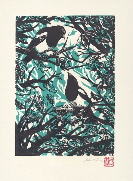 'Two for Joy' Magpie Print